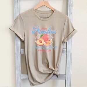 Peach Shirt, Vintage Graphic Fruit Shirt, Boho Shirt, Fruit Tee Shirt